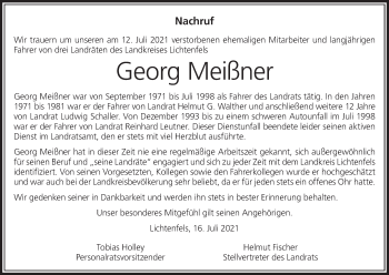 Anzeige von Georg Meißner von MGO