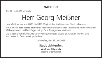Anzeige von Georg Meißner von MGO