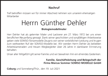 Anzeige von Günther Dehler von MGO
