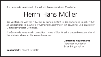 Anzeige von Hans Müller von MGO