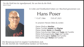 Anzeige von Hans Poser von MGO