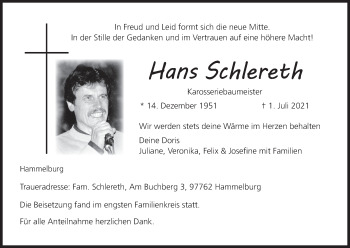 Anzeige von Hans Schlereth von MGO