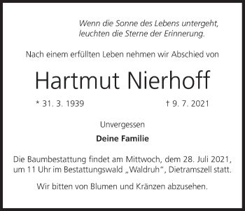 Anzeige von Hartmut Nierhoff von MGO