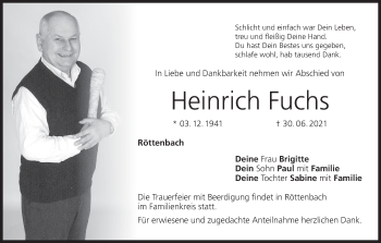 Anzeige von Heinrich Fuchs von MGO