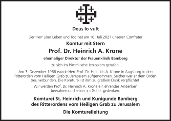 Anzeige von Heinrich A. Krone von MGO