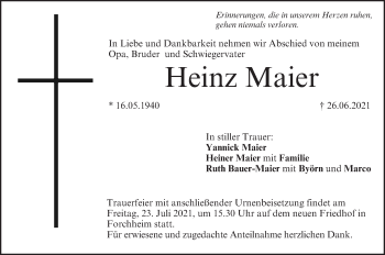 Anzeige von Heinz Maier von MGO