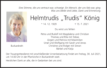 Anzeige von Helmtrudis König von MGO