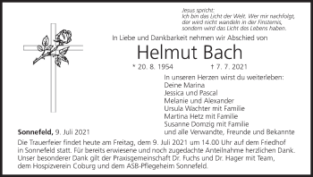 Anzeige von Helmut Bach von MGO