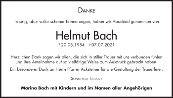 Anzeige von Helmut Bach von MGO