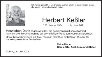 Anzeige von Herbert Keßler von MGO