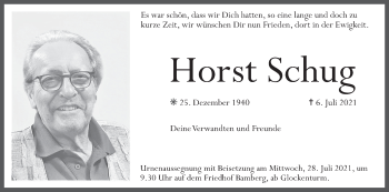 Anzeige von Horst Schug von MGO