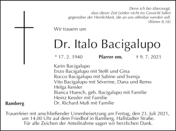 Anzeige von Italo Bacigalupo von MGO