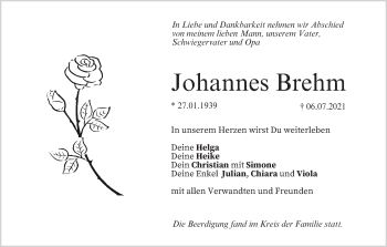 Anzeige von Johannes Brehm von MGO