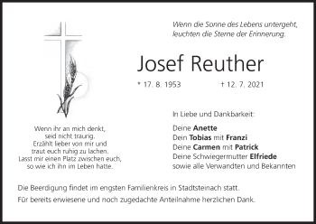 Anzeige von Josef Reuther von MGO