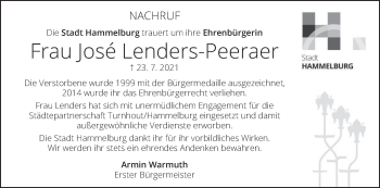 Anzeige von José Lenders-Peeraer von MGO