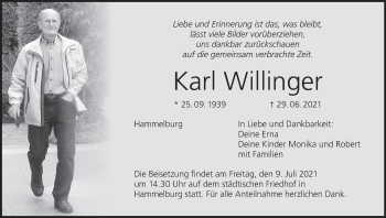 Anzeige von Karl Willinger von MGO