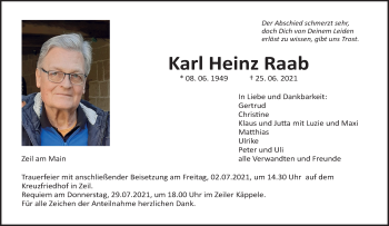 Anzeige von Karl Heinz Raab von MGO