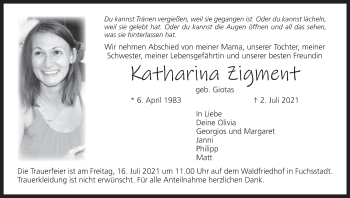 Anzeige von Katharina Zigment von MGO