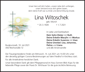 Anzeige von Lina Witoschek von MGO