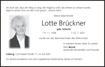 Anzeige von Lotte Brückner von MGO