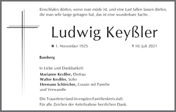 Anzeige von Ludwig Keyßler von MGO