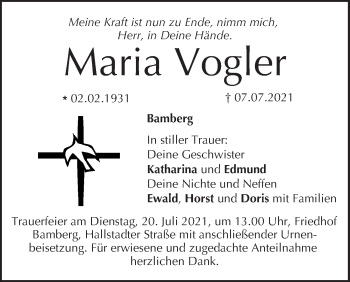 Anzeige von Maria Vogler von MGO