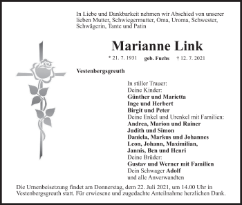 Anzeige von Marianne Link von MGO