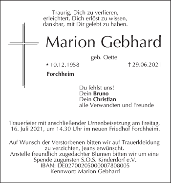 Anzeige von Marion Gebhard von MGO