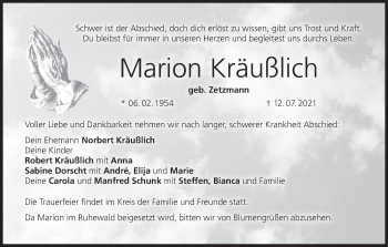 Anzeige von Marion Kräußlich von MGO