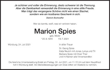 Anzeige von Marion Spies von MGO