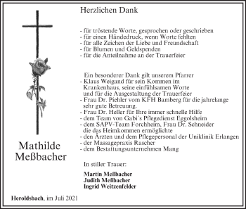 Anzeige von Mathilde Meßbacher von MGO