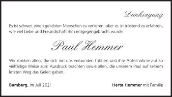 Anzeige von Paul Hemmer von MGO