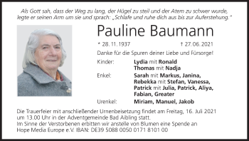 Anzeige von Pauline Baumann von MGO