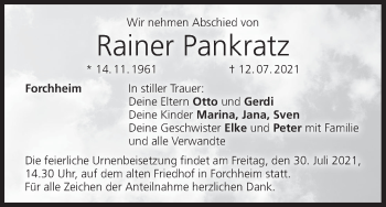 Anzeige von Rainer Pankratz von MGO