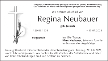 Anzeige von Regina Neubauer von MGO