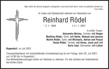 Anzeige von Reinhard Rödel von MGO