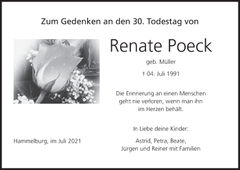 Anzeige von Renate Poeck von MGO