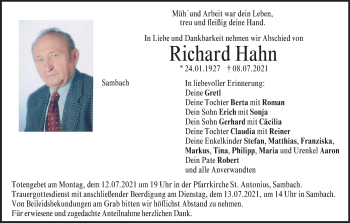 Anzeige von Richard Hahn von MGO