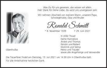 Anzeige von Ronald Schmitt von MGO