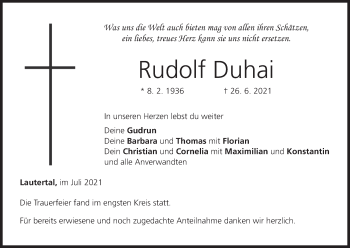 Anzeige von Rudolf Duhai von MGO