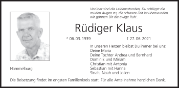 Anzeige von Rüdiger Klaus von MGO