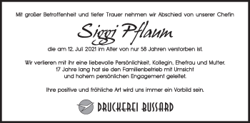 Anzeige von Siggi Pflaum von MGO
