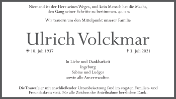 Anzeige von Ulrich Volckmar von MGO