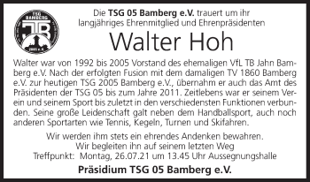 Anzeige von Walter Hoh von MGO
