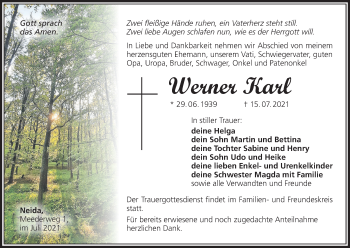 Anzeige von Werner Karl von MGO