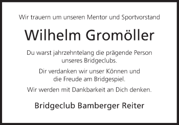 Anzeige von Wilhelm Gromöller von MGO
