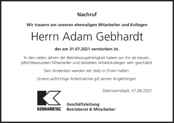 Anzeige von Adam Gebhardt von MGO
