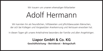 Anzeige von Adolf Hermann von MGO
