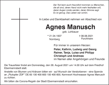Anzeige von Agnes Manusch von MGO