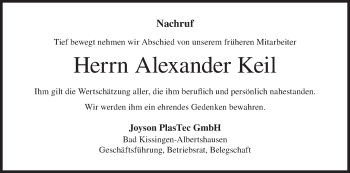 Anzeige von Alexander Keil von MGO